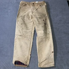 Vintage WearGuard Canvas Carpenter Pants Mens 32x30 Flannel Lined