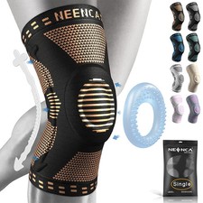 NEENCA Copper Knee Brace Knee Support with Patella Gel Pad Side Stabilizers for