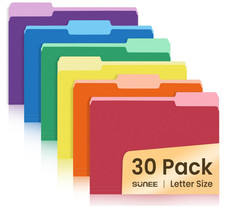 File Folders, 30 Pack Manilla Folders 8.5 x 11, Colored File Folders Home Office