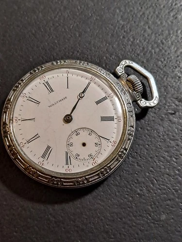 Vintage Antique WALTHAM 15 JEWEL POCKET WATCH Illinois Arrow Case 50mm As Shown!