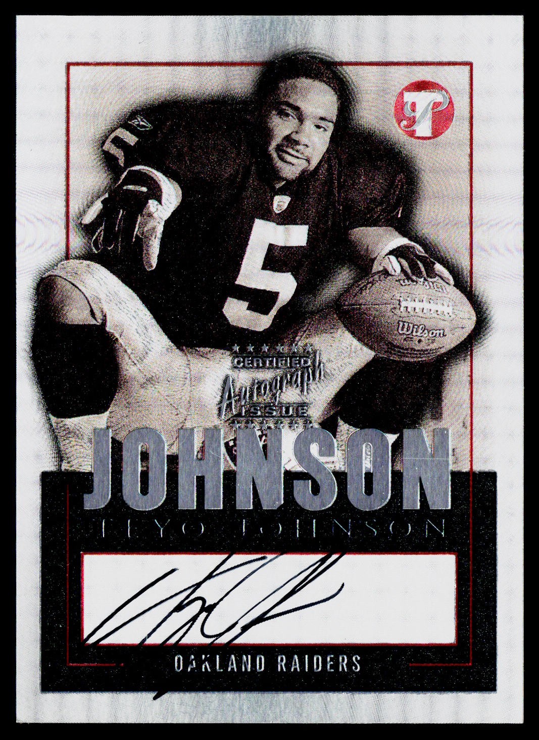 Teyo Johnson 2003 Topps Pristine Autographs #PE-TJO AU Oakland Raiders