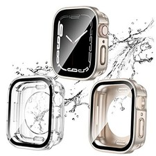 2 Pack 2 in 1 Waterproof Case for Apple watch Series SE SE 40MM Starlight/Clear