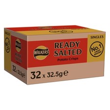 Full Box Of Walkers Ready Salted Crisps (32x32.5g) Fast Delivery!