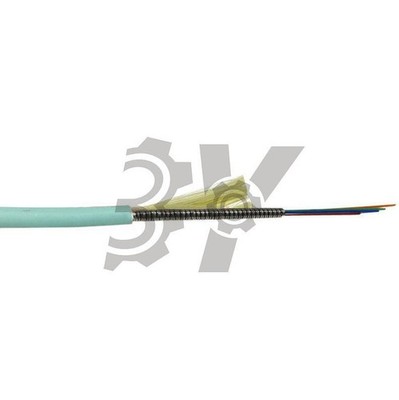 50M Indoor Armored LC-LC 8 Sstrand OM3 50/125 Multimode Fiber Optic Cable 10GB #