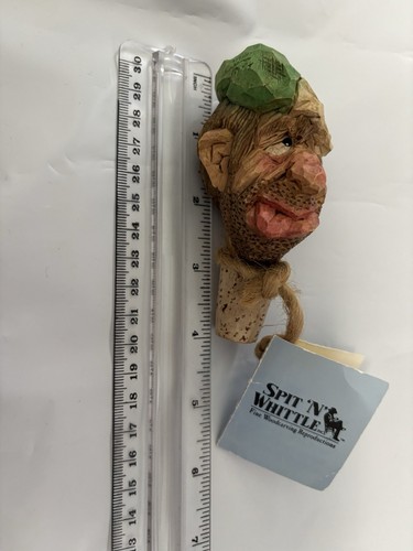 SPIT 'N' WHITTLE Willy One-Shot Whimsical Bottle Stopper Cork Chris Hammack 1994 - Picture 10 of 10
