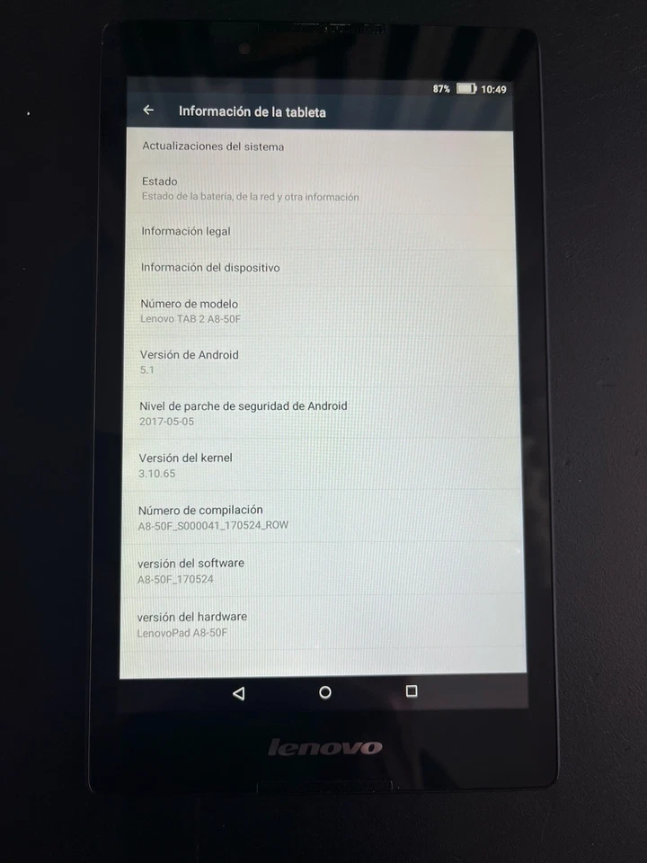 Tablet Lenovo Tab 2 A8-50f - Imagen 3 de 4