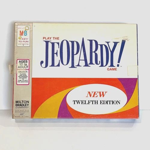 VTG Vintage 1972 JEOPARDY Board Game - Milton Bradley 12th Edition 4457 Complete