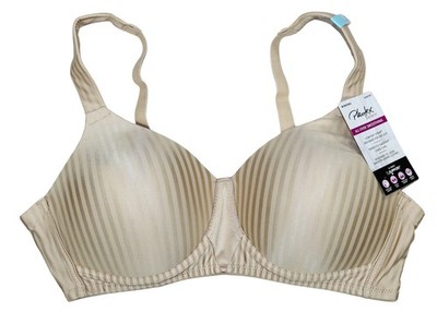 Playtex Secrets All-Over Smoothing 4-Way Wire-Free Padded Women's Bra NWT Nude