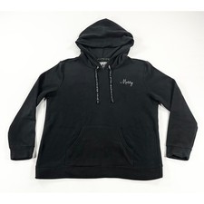 Muk Luks Merry Plush Holiday Hoodie Athleisure Cozy Lounge Black Women's L