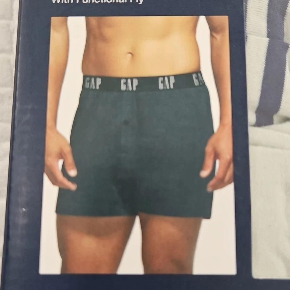 Paquete de 3 boxers de punto sueltos de algodón Gap con mosca para hombre X-grandes nuevos en caja multicolor sin etiqueta Foto 4 de 4