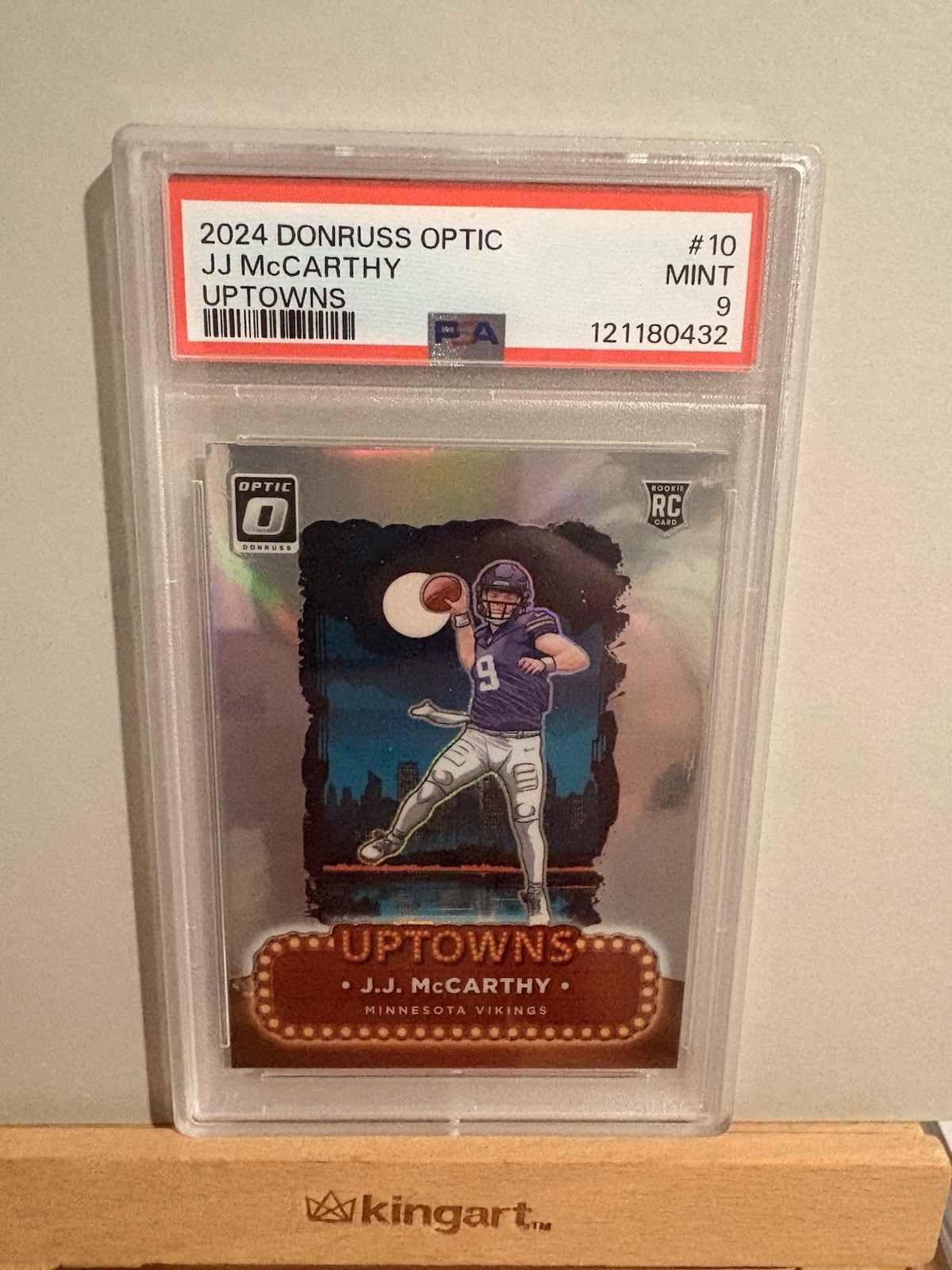 Panini 2024 Donruss Optic Uptowns J.J. McCarthy #10 PSA 9 Vikings Rookie Insert