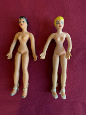 Vintage 1950s Flagg 7" Flexible Ballerina Dolls Lot of 2 Naked