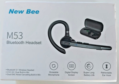 New Bee Bluetooth Headset, V5.1 Wireless Freisprech Headset Mit 72H Spielzeit Un