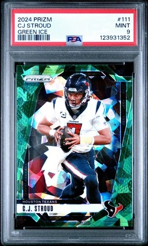 2024 Prizm CJ Stroud Green Ice PSA 9 Texans