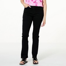 DG2 by Diane Gilman Petite Virtual Stretch Denim Straight-Leg Jeans Black 0 New