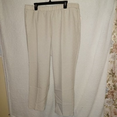 Allison Daley Pull On Dress Pants Elastic Waist Womens 18WS Beige High Rise (JL)