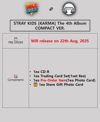 STRAY KIDS [KARMA] The 4th Album COMPACT Ver/CD-R+8 Trading Card+