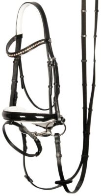 % Harry´s Horse Trense Chique schwarz Lack/weiß unterlegt UVP  89,95 %