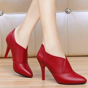 Botas De Invierno De Tacon Alto Para Mujer Zapatos De Vestir Elegante Negro  Rojo | eBay