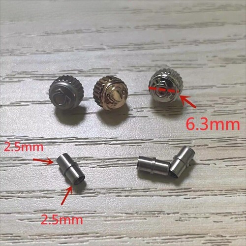 Großhandel 6,3 mm polierte Silber Krone mit Rohr für Omega Seamaster 300 - Bild 3 von 7