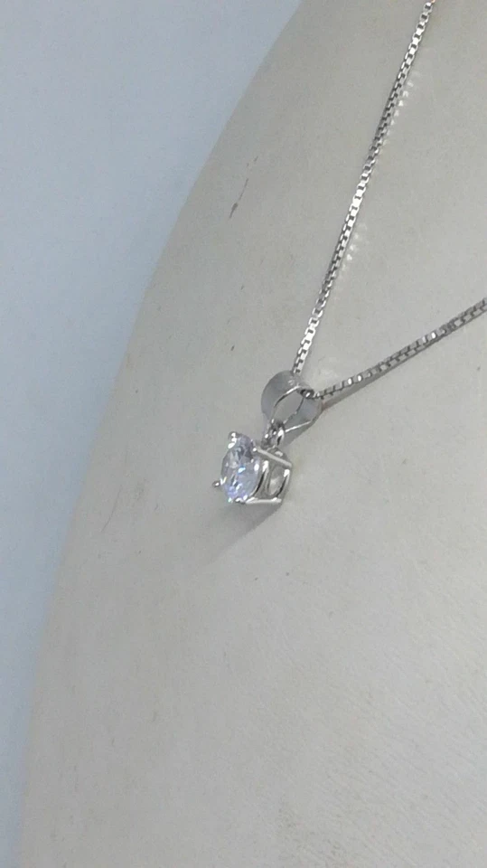 PUNTO LUCE CIONDOLO UNISEX Argento 925/1000 RODIATO mm 3/4/5/6/7 con 4 griffes - Immagine 3 di 3