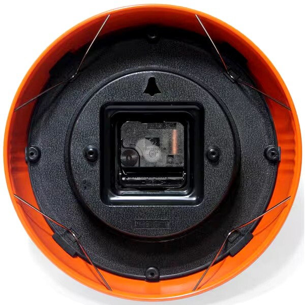 Orange Retro Round Metal Wall Clock
