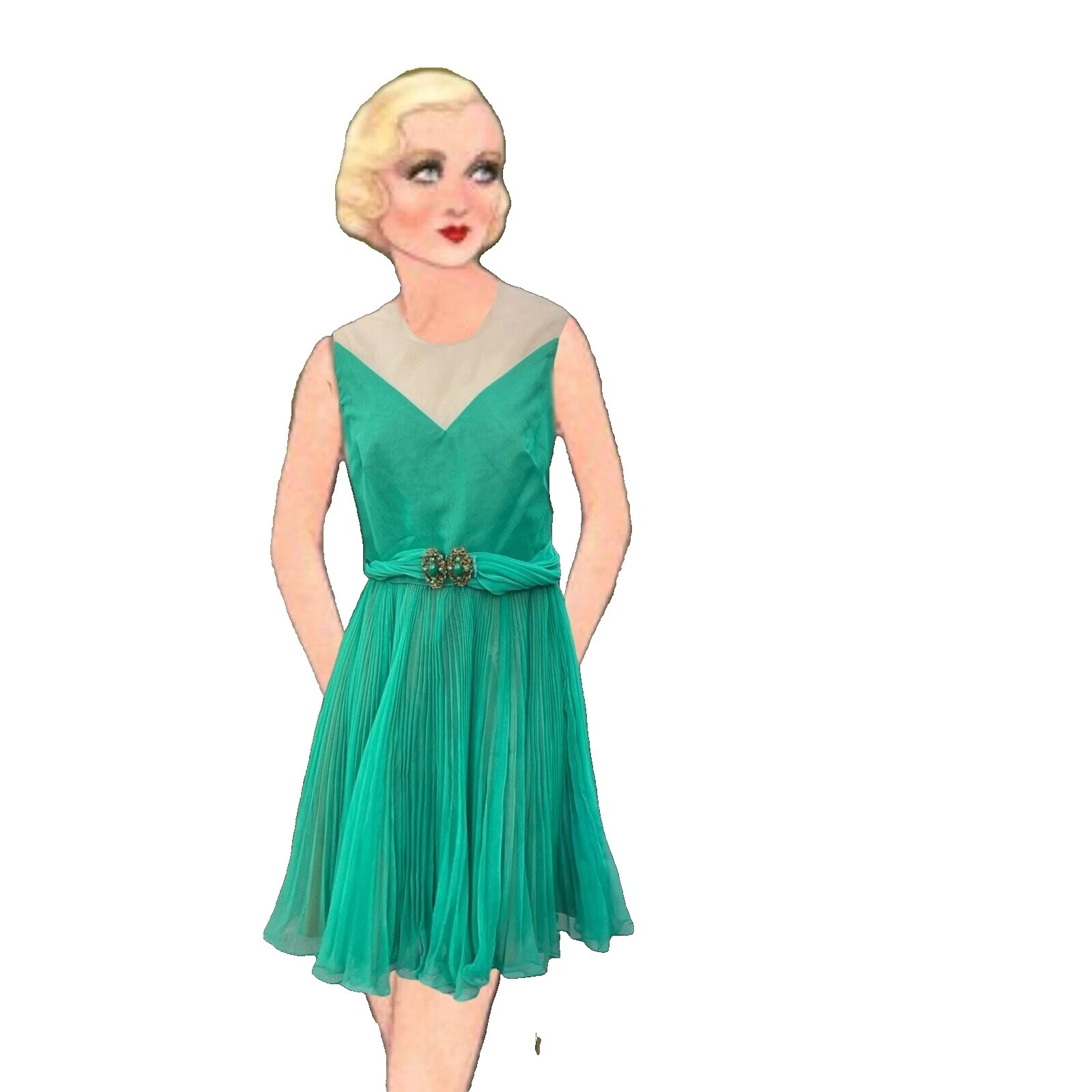 Art Deco Ocasión Especial Vestidos VINTAGE 1960s para Mujer