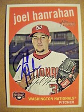 JOEL HANRAHAN signed RC NATIONALS PIRATES 2008 Topps Heritage baseball card AUTO