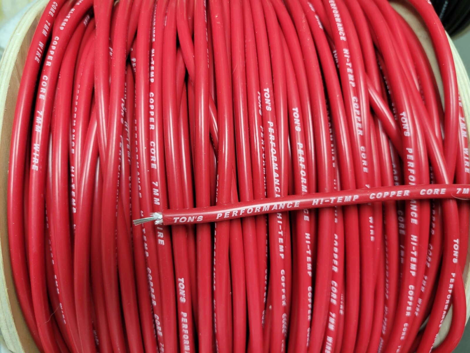 Ton's 7mm Red silicone Copper Core SPARK PLUG WIRE by the foot 0 ohms