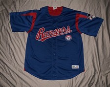 TEXAS RANGERS Men XL QHW Front button Embroidered SEWN baseball jersey DYNASTY 