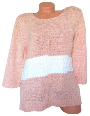 Damen Pullover Boucle Strick apricot leger Größe 44 46 48 50 52 NEU %SALE% PU11