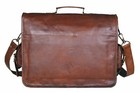 Handmade Men's Large Vintage Brown Leather Messenger Shoulder Bag – Laptop Briefcase