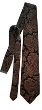 Bert Pulitzer All Silk Classic Tie Navy Blue With Paisley