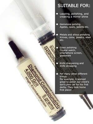 Diamond Polishing Lapping Paste 4,000 Grit 2-4 Micron (H) 50% Concentration 5 gr