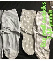 Comfy Cubs Gray 3-Piece Swaddler Cotton Blanket Set Size S 0-3 Months 