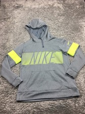 Nike Dri-Fit Hoodie Womens Size Medium Neon Green Front Logo