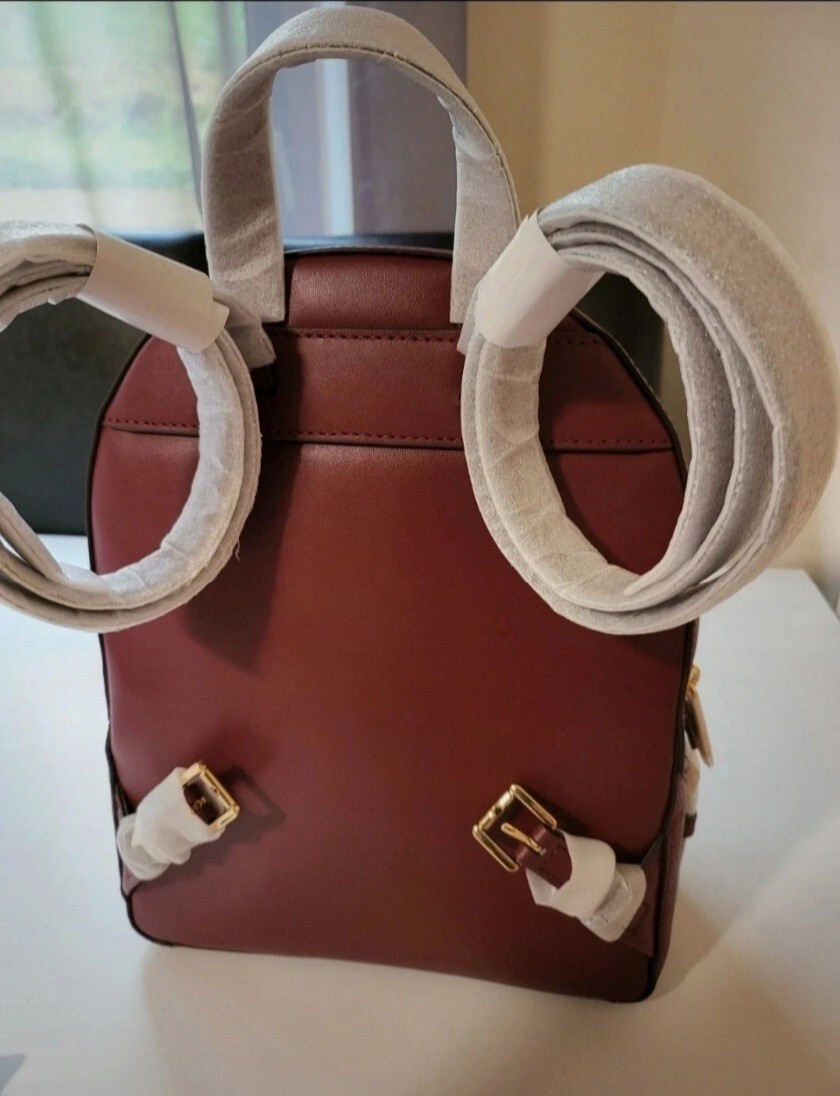 MICHAEL KORS JAYCEE MEDIUM ZIP PCKT BACKPACK GOLD HARDWARE LEATHER DARK CHERRY image 7