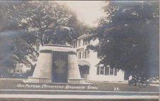c 1910 General Putnam Monument Brooklyn, Mass RPPC Real Photo Postcard #3871