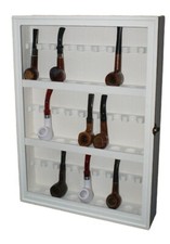 Portapipe vetrina 27 posti colore bianco bianca poggia pipa rastrelliera pipe