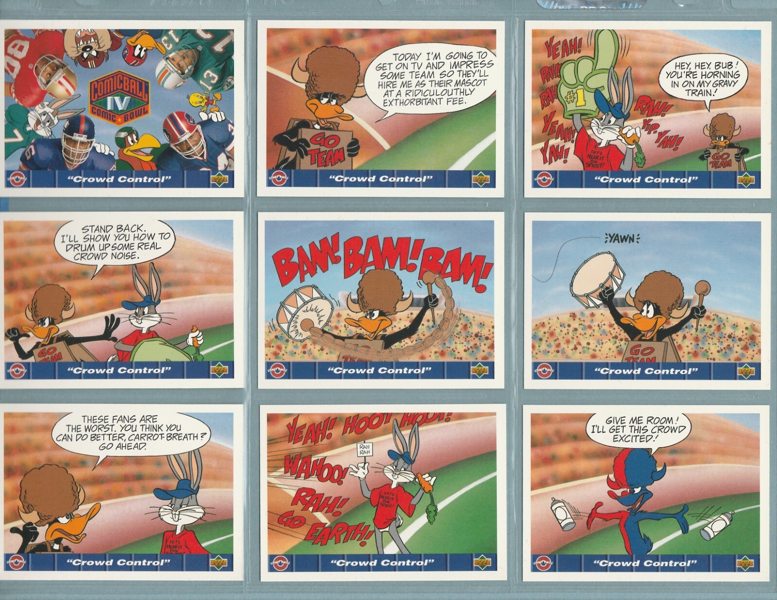1992 Upper Deck Comic Ball IV Daffy Duck Bugs Bunny Crowd Control #103