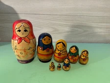 Russian Stacking Set Nesting Wooden Dolls 8 Dolls