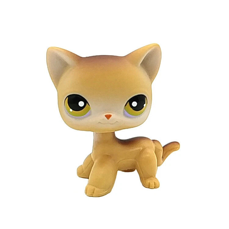 LPS Toys Rare Pet Shop Short Hair Cat 19 ORIGINAL Brown White