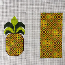 J Child pineapple eyeglass case needlepoint canvas EGC212