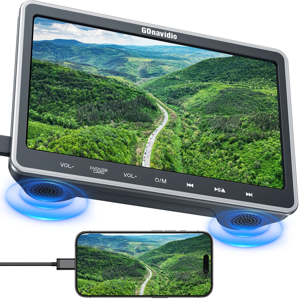 10.1" Auto DVD Player TV Kopfstütze Monitor 1080P HD Bildschirm HDMI Für Kinder - Bild 2 von 4