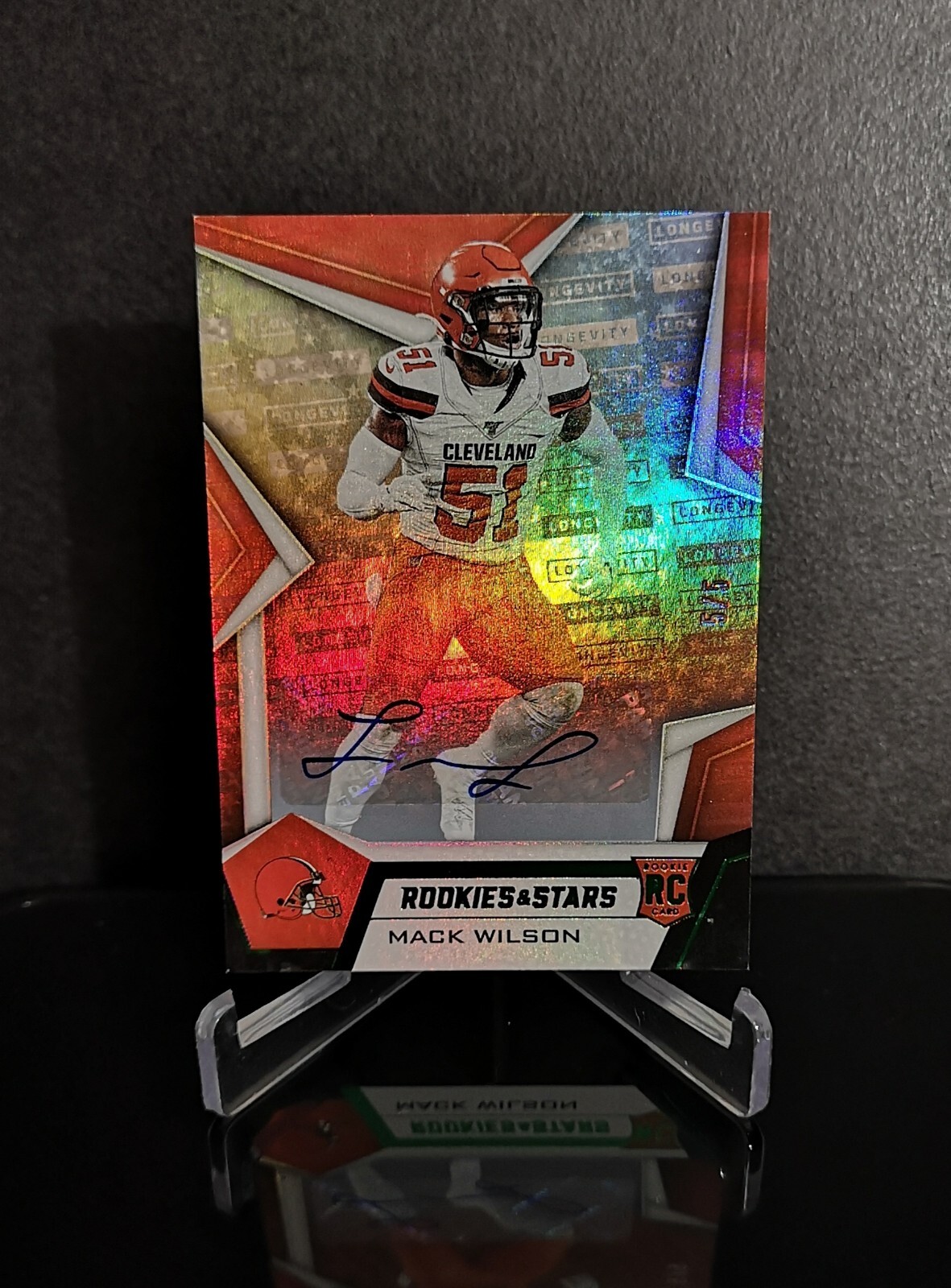 Mack Wilson Panini Rookies & Stars #172 Autograph Longevity Green