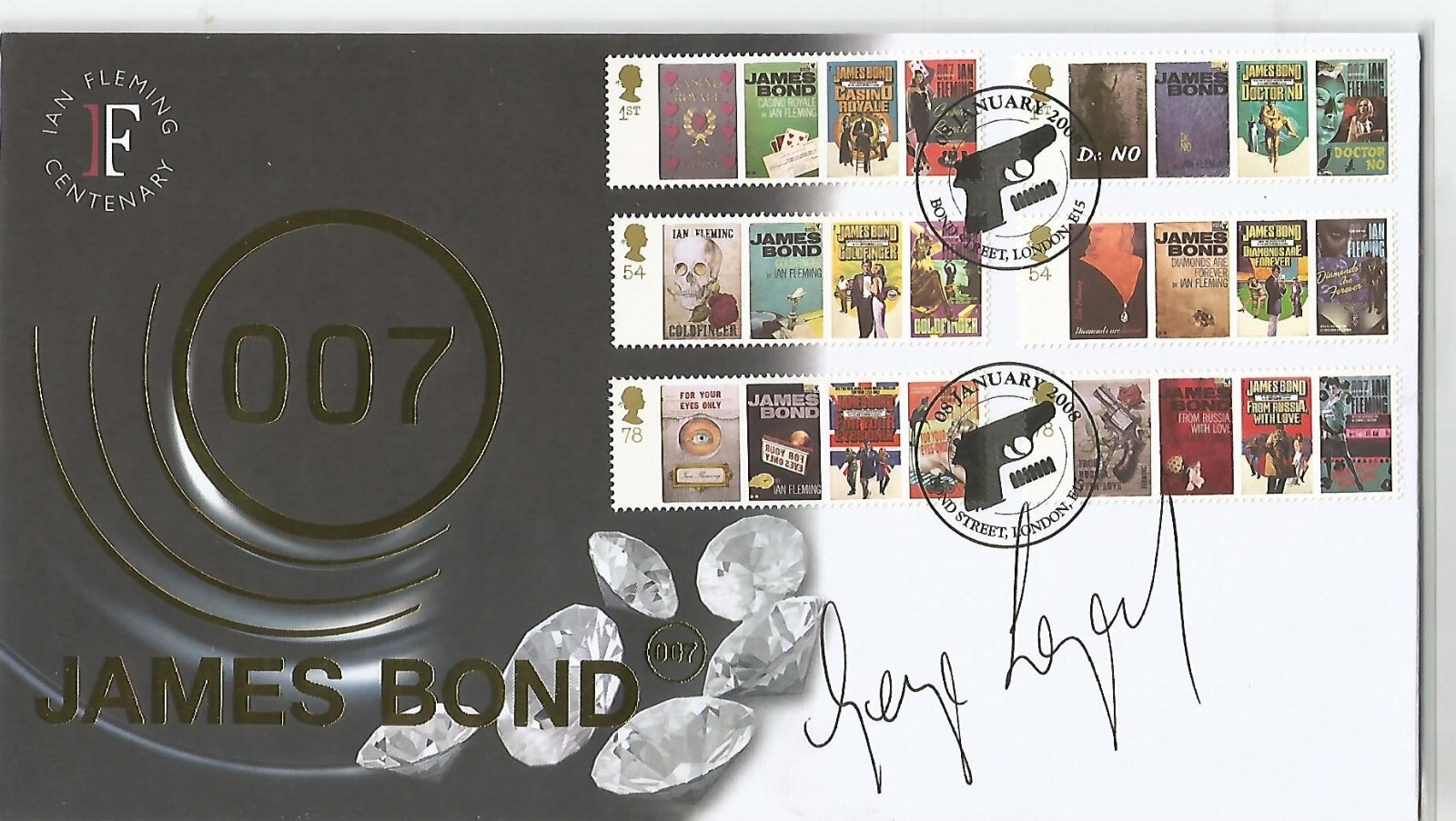 Limited Edition Buckingham FDC Cover Signed By George Lazenby James Bond 007
