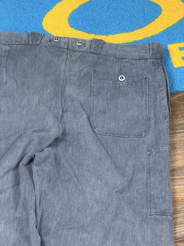 60's Antique Vintage Military Gray Heavy Denim Pant Size 42 - Picture 13 of 22