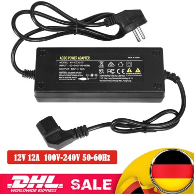 12V 12A 110W Netzadapter Spannungswandler Netzkabel AC to DC 100V-240V auf 12V