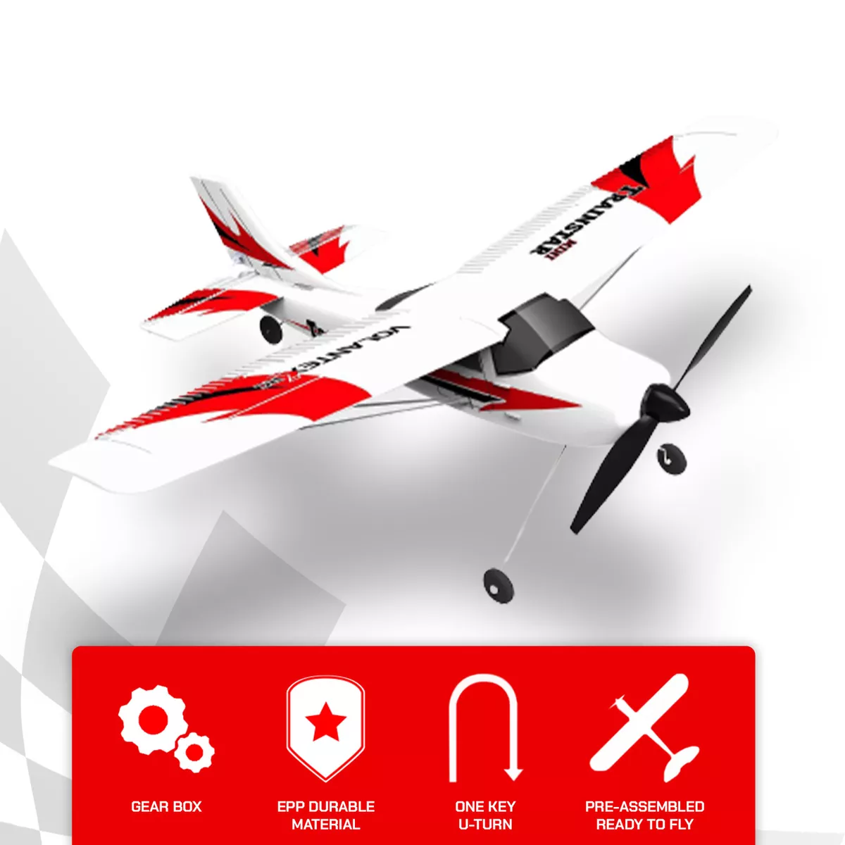 Mini Trainstar Ready To Fly Remote Control Airplane w Gyro Stabilizer Used