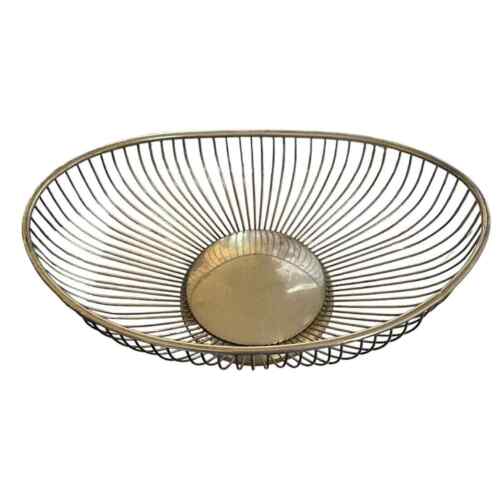Vintage Silver Plate Oval Wire Italian Style Bread Basket Mid Century Modern EUC - Picture 1 of 8